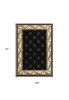 2' X 3' Brown Black And Ivory Floral Vines Area Rug