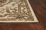 2' X 3' Beige And Brown Floral Medallion Area Rug