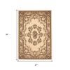 2' X 3' Beige And Brown Floral Medallion Area Rug