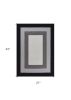 2' X 3' Black And Gray Geometric Hand Hooked Area Rug