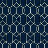 2' X 3' Navy Blue And Ivory Geometric Hand Hooked Area Rug