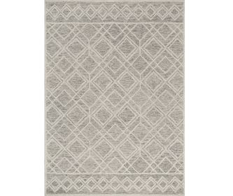 2' X 4' Sand Beige And Ivory Wool Geometric Hand Tufted Area Rug