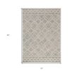 2' X 4' Sand Beige And Ivory Wool Geometric Hand Tufted Area Rug