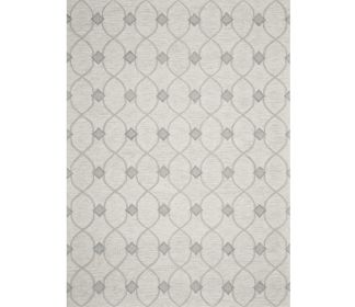 2' X 4' Ivory And Gray Wool Ogee Hand Tufted Area Rug