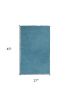 2' X 4' Blue Shag Hand Woven Area Rug