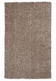 2' X 4' Beige And Brown Abstract Shag Hand Woven Area Rug