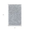 2' X 4' Slate Blue And Ivory Abstract Shag Hand Woven Area Rug