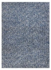 2' X 4' Indigo And Ivory Abstract Hand Woven Area Rug