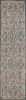 8' Slate Blue Red And Ivory Floral Medallion Runner Rug