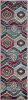 7' Red And Blue Geometric Runner Rug