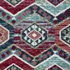 7' Red And Blue Geometric Runner Rug