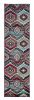 7' Red And Blue Geometric Runner Rug