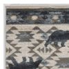 7' Ivory And Gray Woodland Lodge Runner Rug