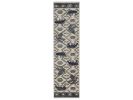 7' Ivory And Gray Woodland Lodge Runner Rug