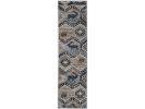 8' Charcoal Gray And Tan Woodland Lodge Runner Rug