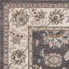 8' Gray And Ivory Floral Medallion Runner Rug