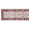 8' Ivory And Red Floral Medallion Runner Rug