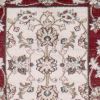 8' Ivory And Red Floral Medallion Runner Rug