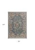 3' X 5' Slate Blue And Red Floral Medallion Area Rug