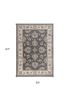 3' X 5' Gray And Ivory Floral Medallion Area Rug