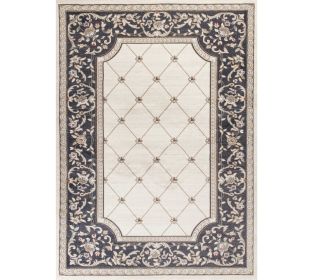 3' X 5' Gray And Ivory Floral Area Rug