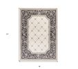 3' X 5' Gray And Ivory Floral Area Rug