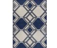 3' X 5' Blue Ivory And Gray Geometric Area Rug