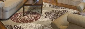 3' X 5' Sage Brown And Ivory Floral Medallion Area Rug