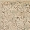 3' X 5' Ivory And Brown Floral Medallion Area Rug