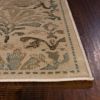 7' Ivory And Brown Floral Medallion Runner Rug