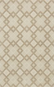 2' X 4' Ivory And Brown Wool Geometric Hand Tufted Area Rug