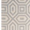 2' X 4' Gray And Ivory Wool Geometric Hand Tufted Area Rug