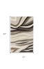 2' X 4' Beige Ivory And Black Wool Abstract Hand Tufted Area Rug