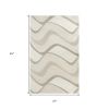 2' X 4' Ivory And Gray Wool Abstract Hand Tufted Area Rug