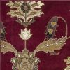 3' X 5' Red Beige And Brown Floral Vines Area Rug