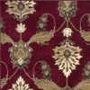 3' X 5' Red Beige And Brown Floral Vines Area Rug