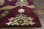 3' X 5' Red Beige And Brown Floral Vines Area Rug