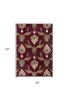 3' X 5' Red Beige And Brown Floral Vines Area Rug