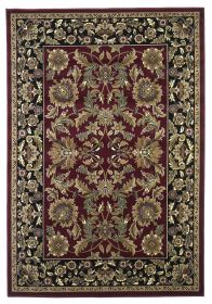 3' X 5' Red And Black Floral Medallion Area Rug