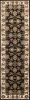 8' Black Ivory And Brown Floral Medallion Runner Rug