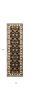 8' Black Ivory And Brown Floral Medallion Runner Rug