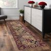 8' Red Orange And Black Quatrefoil Runner Rug