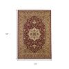 3' X 5' Red And Beige Floral Medallion Area Rug
