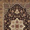 3' X 5' Black And Beige Floral Medallion Area Rug