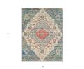 3' X 5' Blue Beige And Brick Red Jute Medallion Hand Woven Area Rug