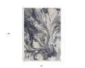3' X 5' Blue And Gray Abstract Area Rug