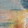 3' X 5' Blue Rust And Orange Abstract Area Rug