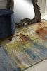 3' X 5' Blue Rust And Orange Abstract Area Rug
