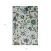 3' X 5' Teal Blue White And Green Floral Vines Area Rug