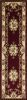 8' Red and Ivory Floral Border Runner Rug